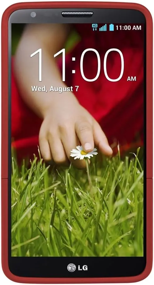 SURFACE Case with Metal Kickstand and Holster Combo for LG G2 - Retail Packaging - Garnet Red