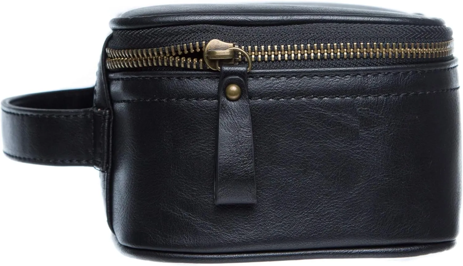 Swanky Badger NEW Personalized Dopp Kit – Leather Toiletry Bag (Black Vintage)