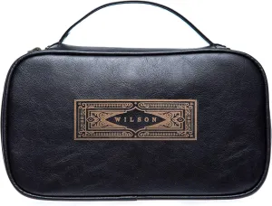 Swanky Badger NEW Personalized Dopp Kit – Leather Toiletry Bag (Black Vintage)