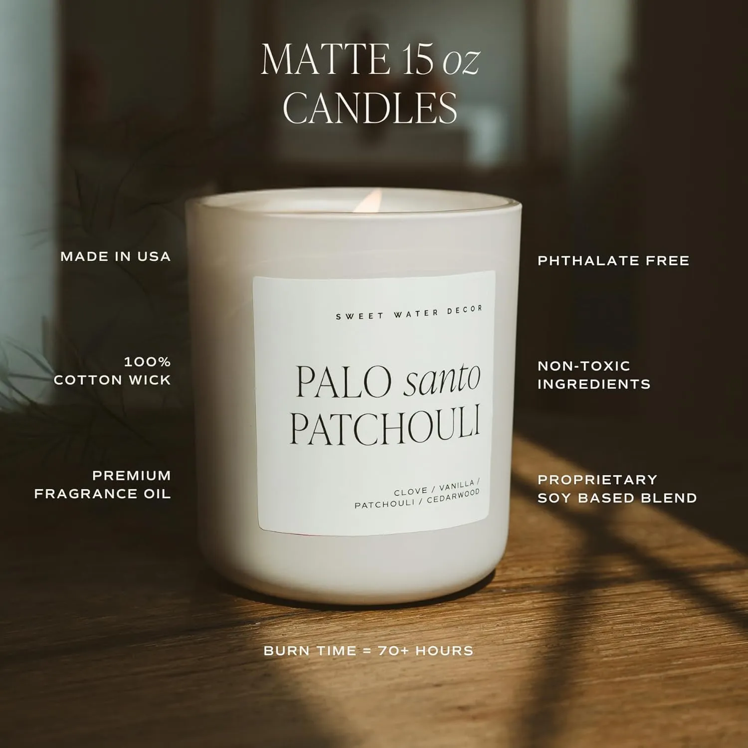 Sweet Water Decor Weekend Candle - Sage, Orange, Amber, Tonka Bean Scented Soy Masculine Candles for Home - 15oz Tan Jar, 70  Hour Burn Time, Made in the USA