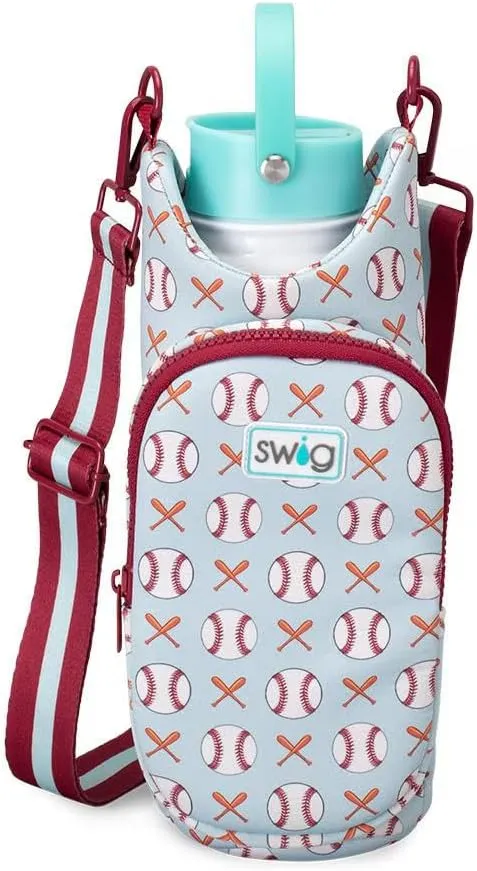 Swig Life Water Bottle Sling Bag, Water Bottle Holder with Adjustable Strap, Carrier Bag with Zippered Phone Pocket, Holds 36oz (Home Run)