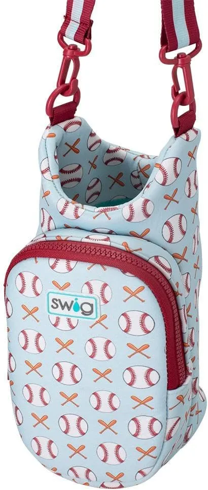 Swig Life Water Bottle Sling Bag, Water Bottle Holder with Adjustable Strap, Carrier Bag with Zippered Phone Pocket, Holds 36oz (Home Run)