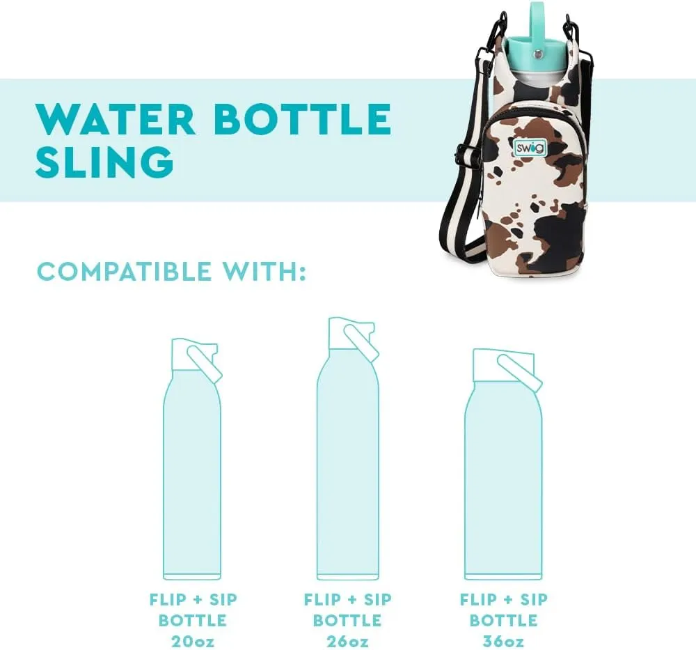 Swig Life Water Bottle Sling Bag, Water Bottle Holder with Adjustable Strap, Carrier Bag with Zippered Phone Pocket, Holds 36oz (Home Run)