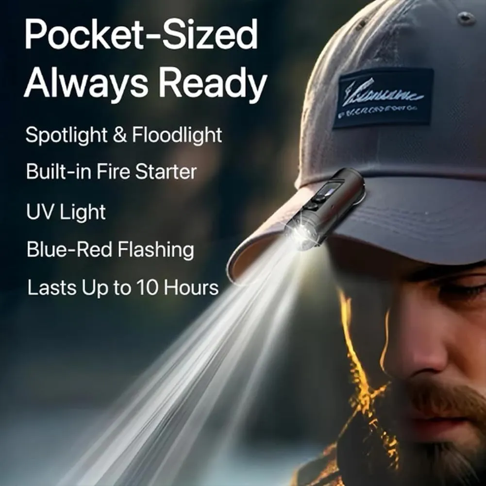 Taclite Mini – the Ultimate Everyday Micro Tool, Waterproof Rechargeable LED Magnetic Super Bright Tactical Flashlight with Hat Clip Fingertip Sized Handheld Flashlight for Outdoor Adventure (Silver)