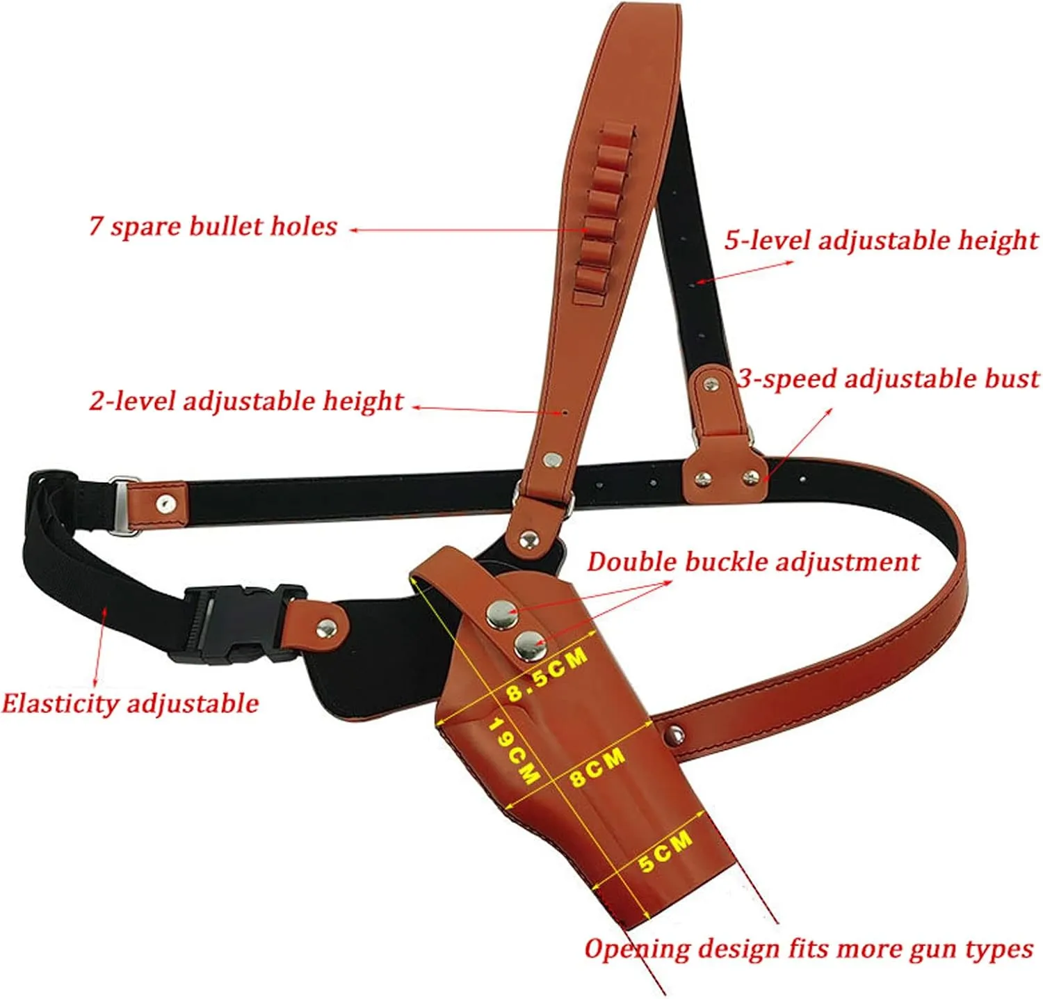 Tactical Chest Bag Pistol Bag Western Cowboy Outdoor Cowhide Holster 1911 Quick-Draw Pistol Holster