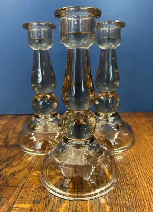 Tall Glass Candle Stick | Pink