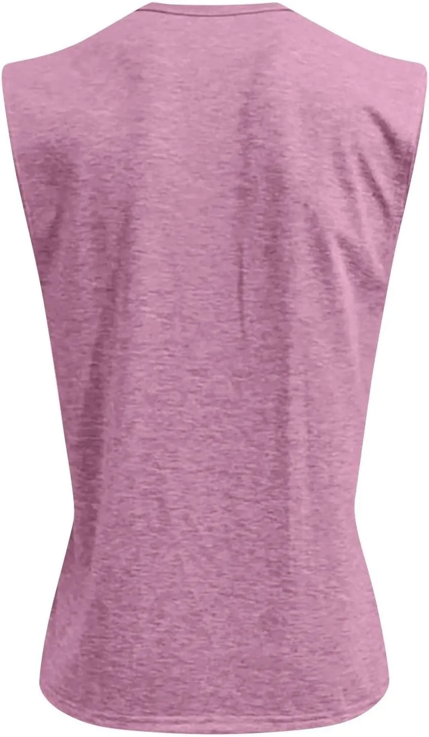Tank Tops for Men Sleeveless Muscle Gym Workout Henley Shirts Beach Summer Vintage Button Down Tank Tops with Pocket