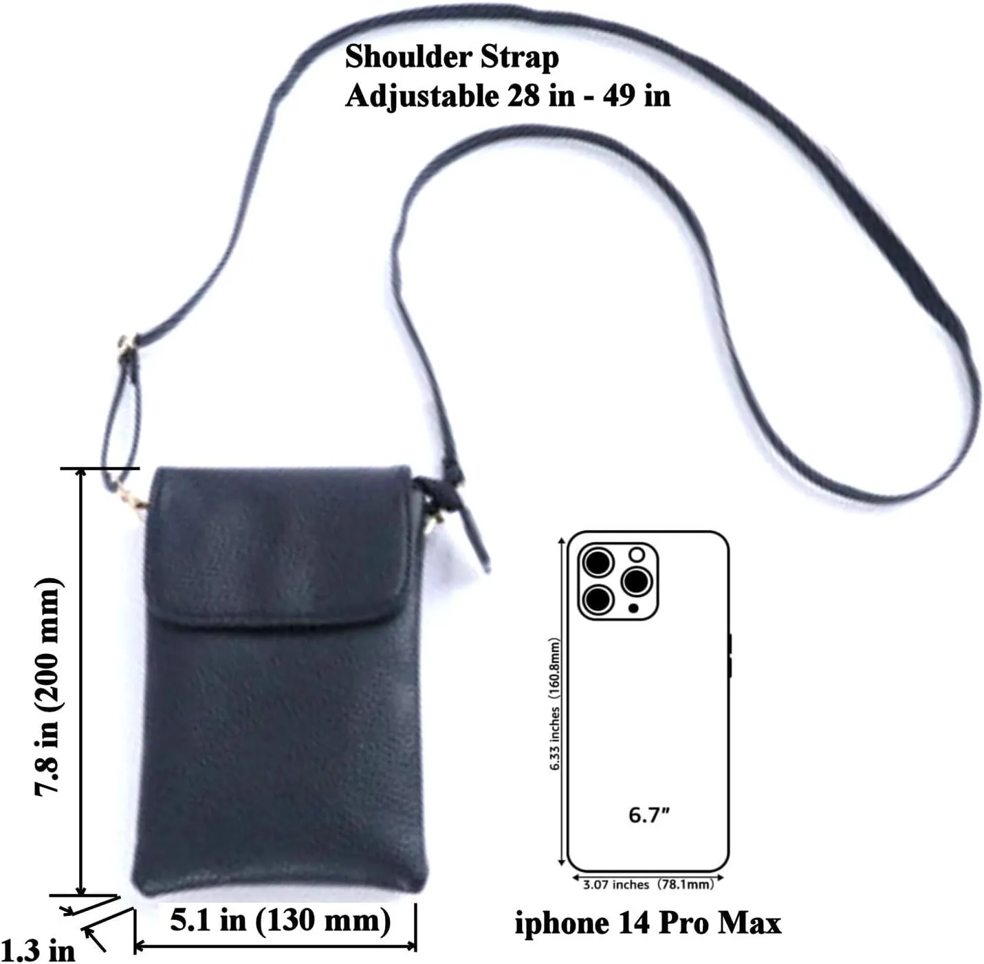 Tapp Collections Leather Small Crossbody Cell Phone Bag Wallet Purse With Adjustable Strap - Pink