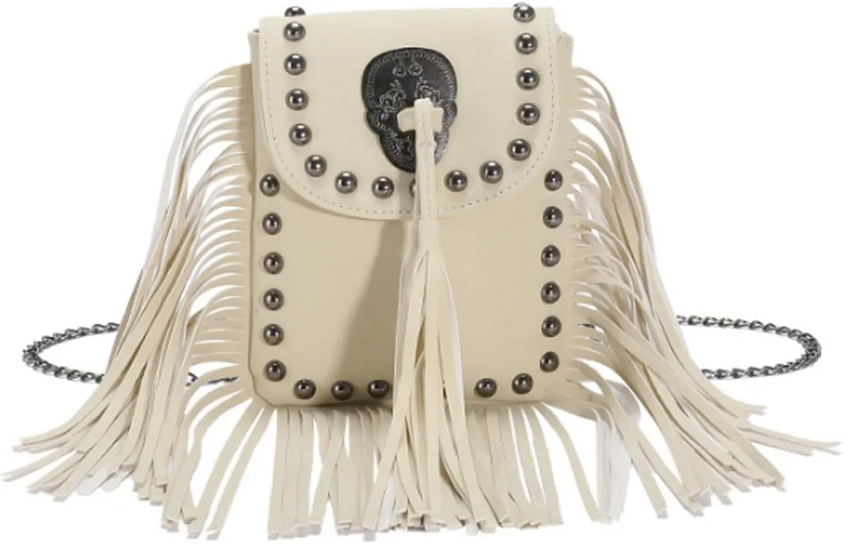 Tassel Purse for Women,Small Crossbody Bag for Ladies,Shoulder Bag with Tassel,Vintage PU Leather Satchel