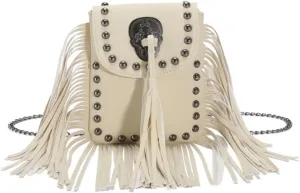 Tassel Purse for Women,Small Crossbody Bag for Ladies,Shoulder Bag with Tassel,Vintage PU Leather Satchel
