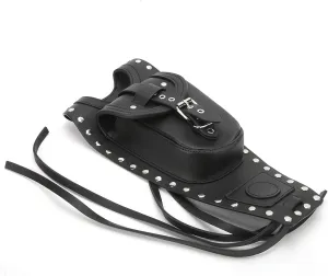 Tbest Motorcycle Leather Fuel Cover,Motorcycle Fuel Bag Gas Pad Cover Black Artificial Leather Fit for XLX1000 XL1200X XLH883