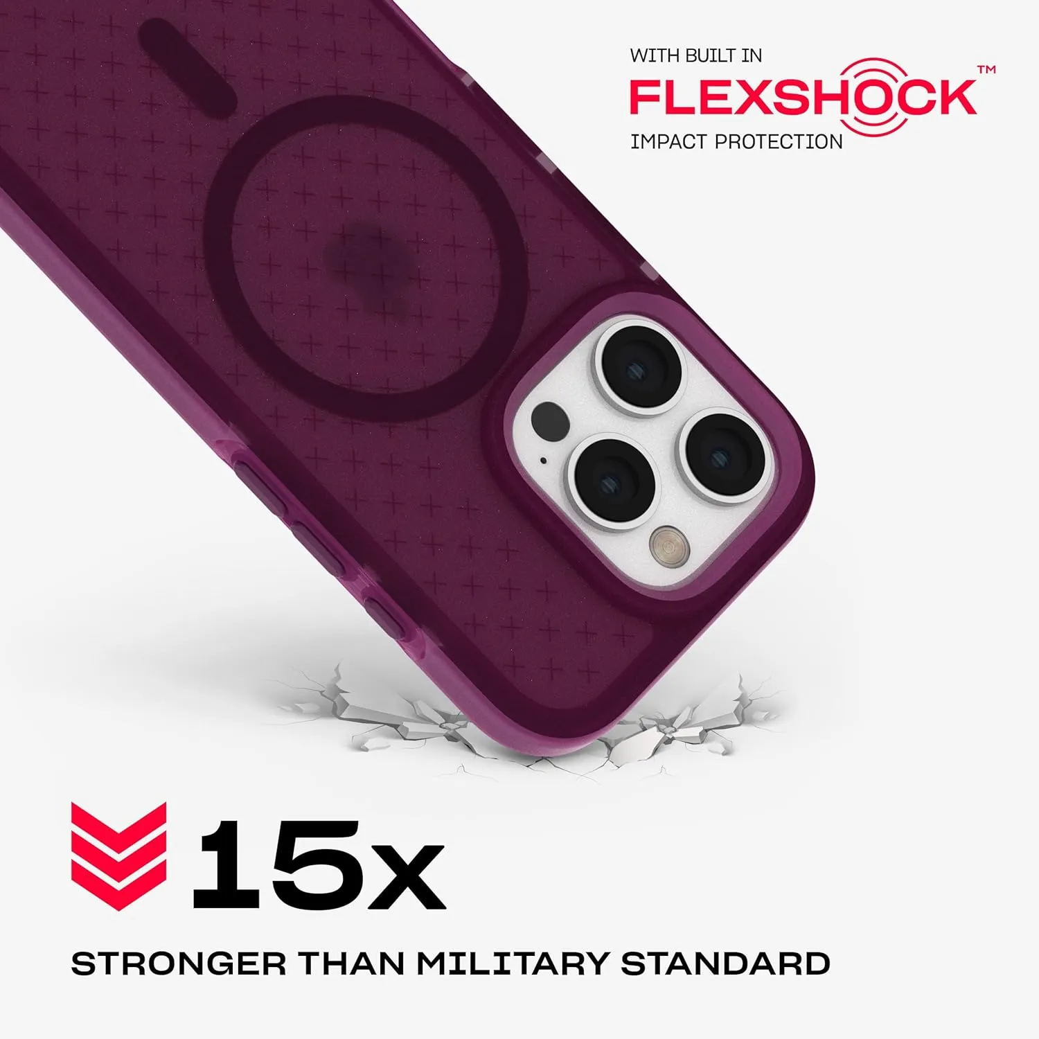 Tech21 EvoCheck for iPhone 16 Compatible with MagSafe - Impact Protection Case - in Plum