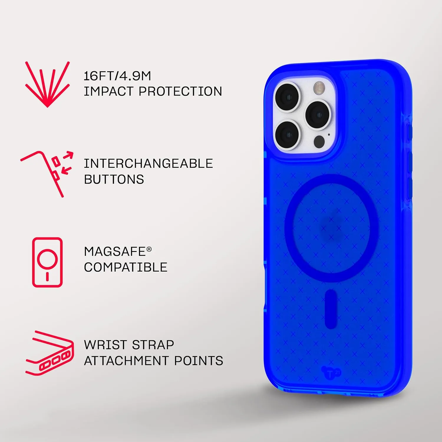 Tech21 EvoCheck for iPhone 16 Pro Max Compatible with MagSafe - Impact Protection Case - in Cobalt Blue