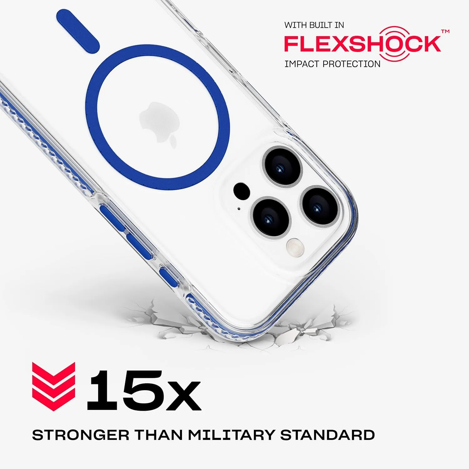 Tech21 EvoCrystal for iPhone 16 Pro - Compatible with MagSafe - Impact Protection Case 15x Military Standard Tested - in Blue