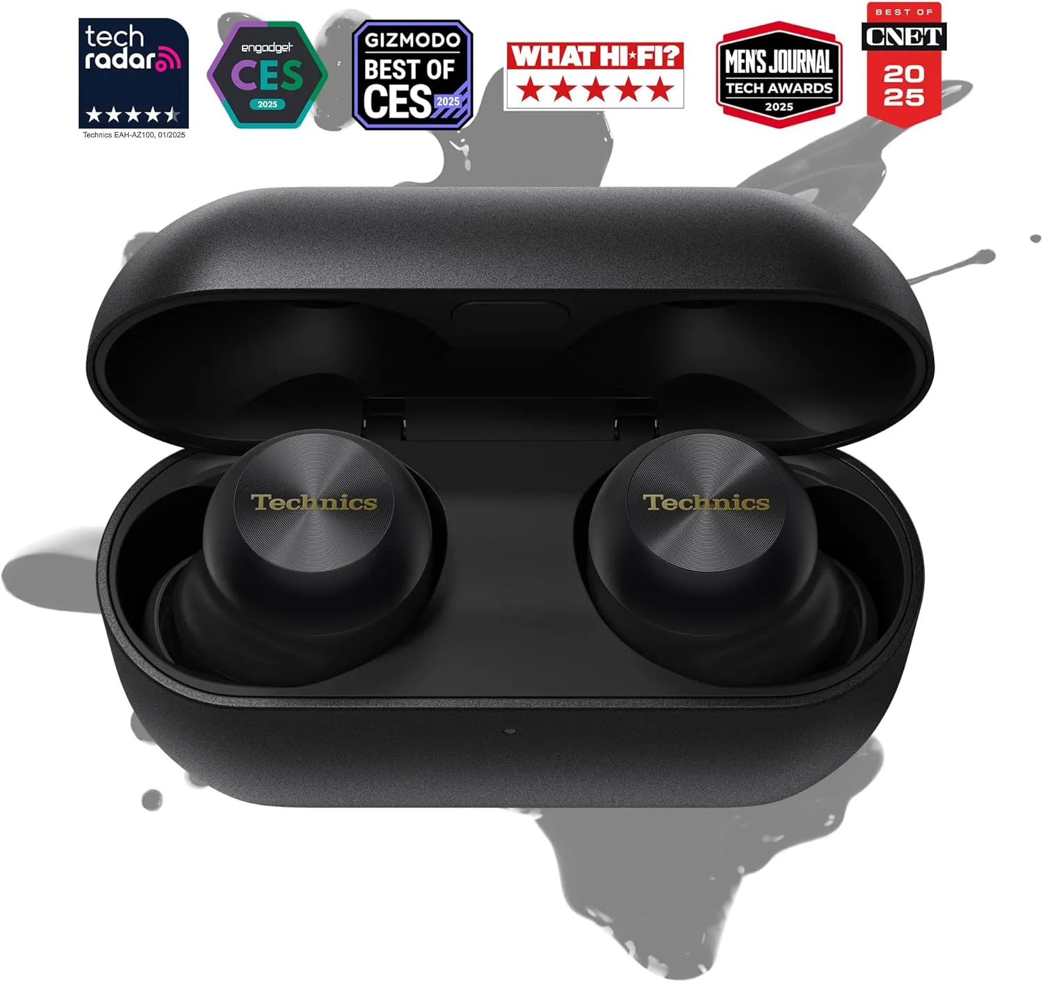 Technics Reference Class Hi-Fi Wireless Earbuds, Dolby Atmos with Head Tracking, Adaptive Noise Cancelling, 3 Device Multipoint, 10-hr Battery, Wireless Charging, Improved Fit - EAH-AZ100-K (Black)