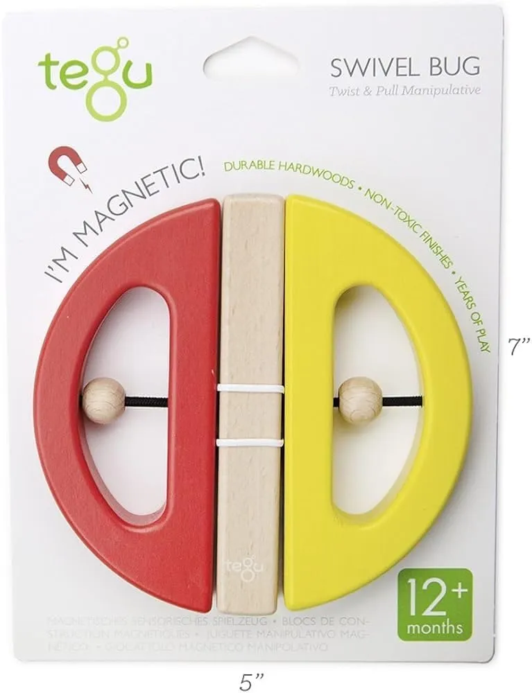 Tegu Swivel Bug Magnetic Building Block Set, Poppy & Yellow Big Top, one size