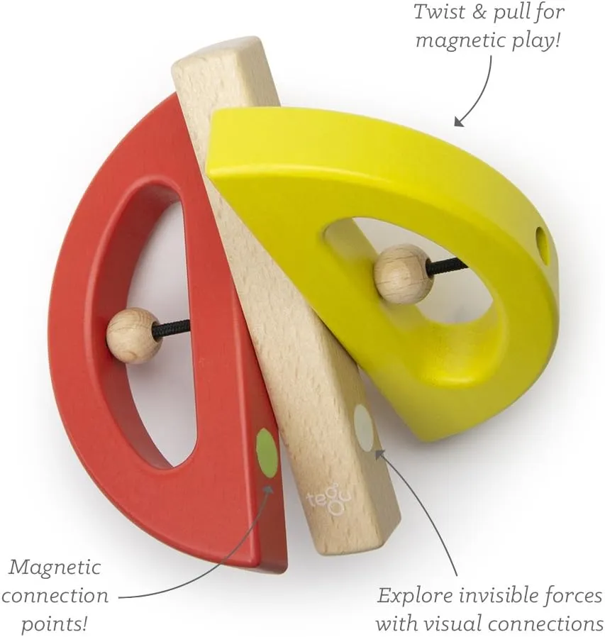 Tegu Swivel Bug Magnetic Building Block Set, Poppy & Yellow Big Top, one size