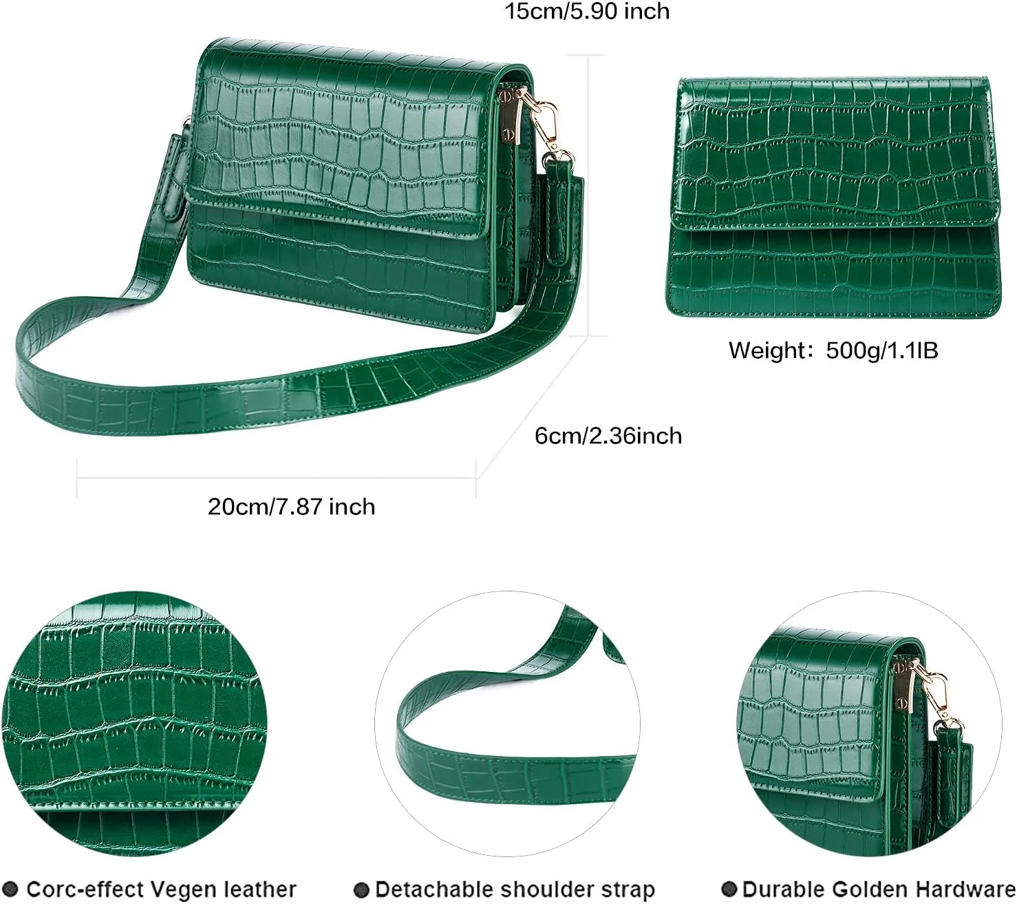 Telena Crossbody Bags for Women Vegan Leather Purses for Women Crossbody Handbag Purse with Adjustable Strap