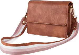 Telena Crossbody Bags for Women Vegan Leather Purses for Women Crossbody Handbag Purse with Adjustable Strap
