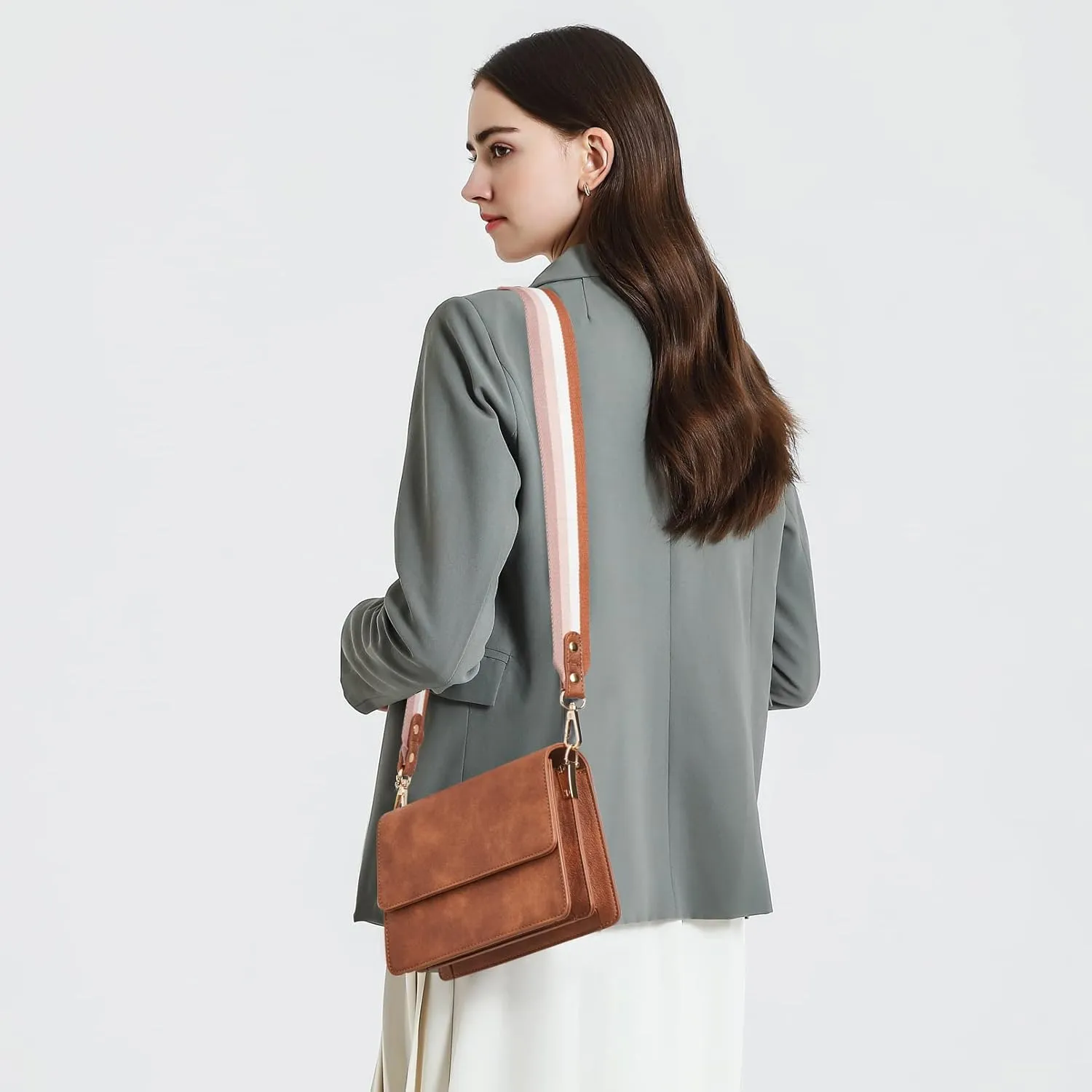 Telena Crossbody Bags for Women Vegan Leather Purses for Women Crossbody Handbag Purse with Adjustable Strap