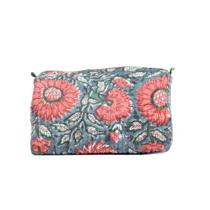THAI SUNFLOWER QUILTED TOILETRY POUCH