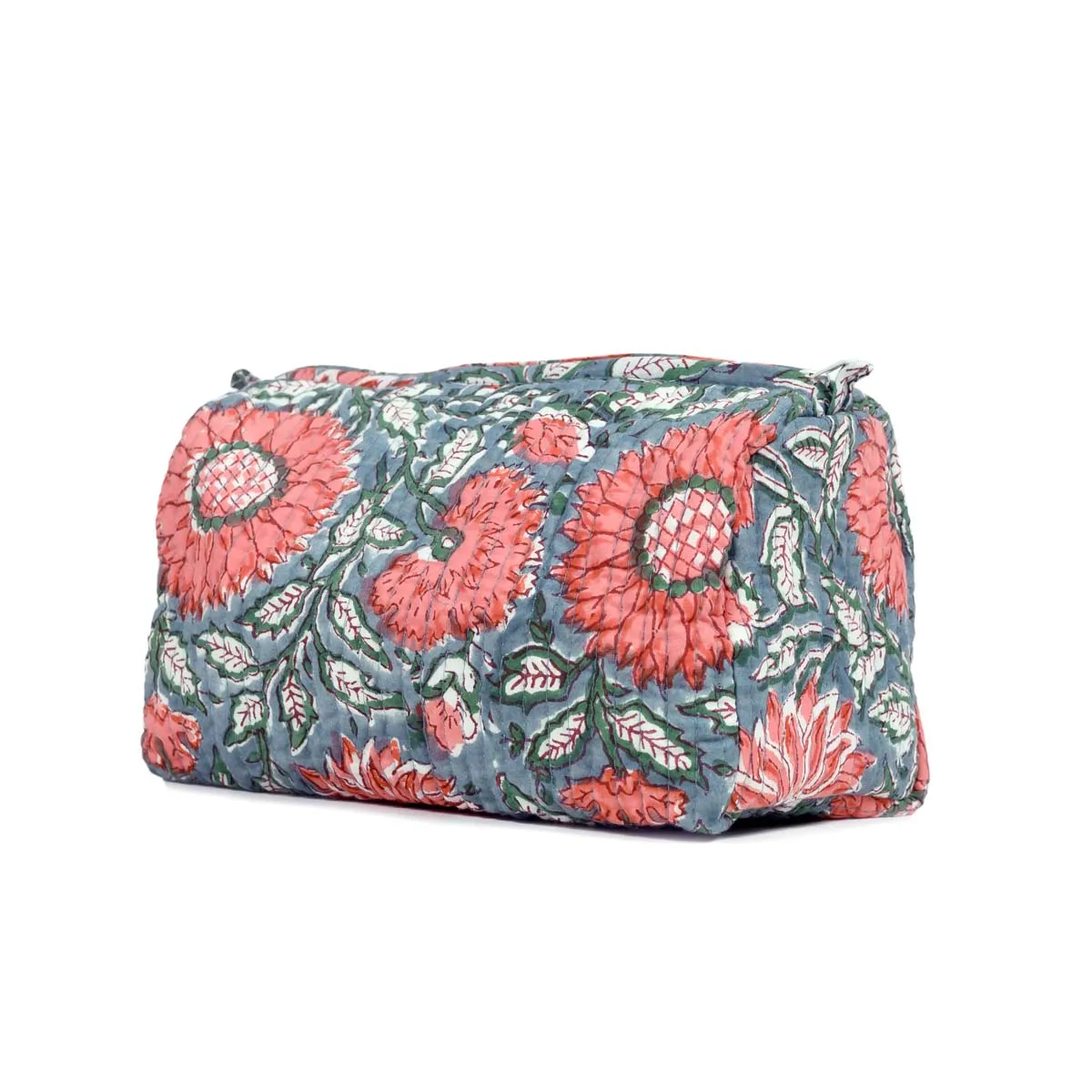 THAI SUNFLOWER QUILTED TOILETRY POUCH