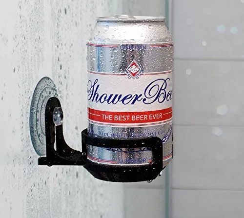 The Original SipCaddy Shower Beer & Bath Wine Holder | Portable Cupholder | Shower Caddy | Drink Holder for Beer & Wine | American-Made Suction Cup | The Best | Black