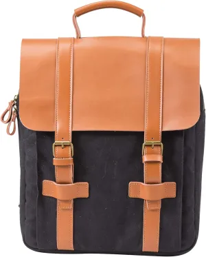 The Treo Wine Bag, Insulated Bottle Holder Backpack For Travelling, Outings and Festivals, Leather Back With Padded Faux Fleece Interior & Corkscrew by Primeware Inc.