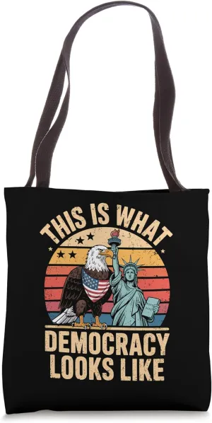 This Is What Democracy Looks Like Activist Hands Off Protest Tote Bag