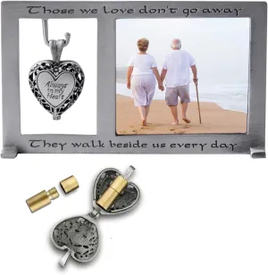Those We Love Memorial Photo Frame with Vial for Ashes or a Keepsake, Funeral or Sympathy Gift for Loss of Loved One, For 2.5-inch by 2.25-inch photo, by Abbey & CA Gift