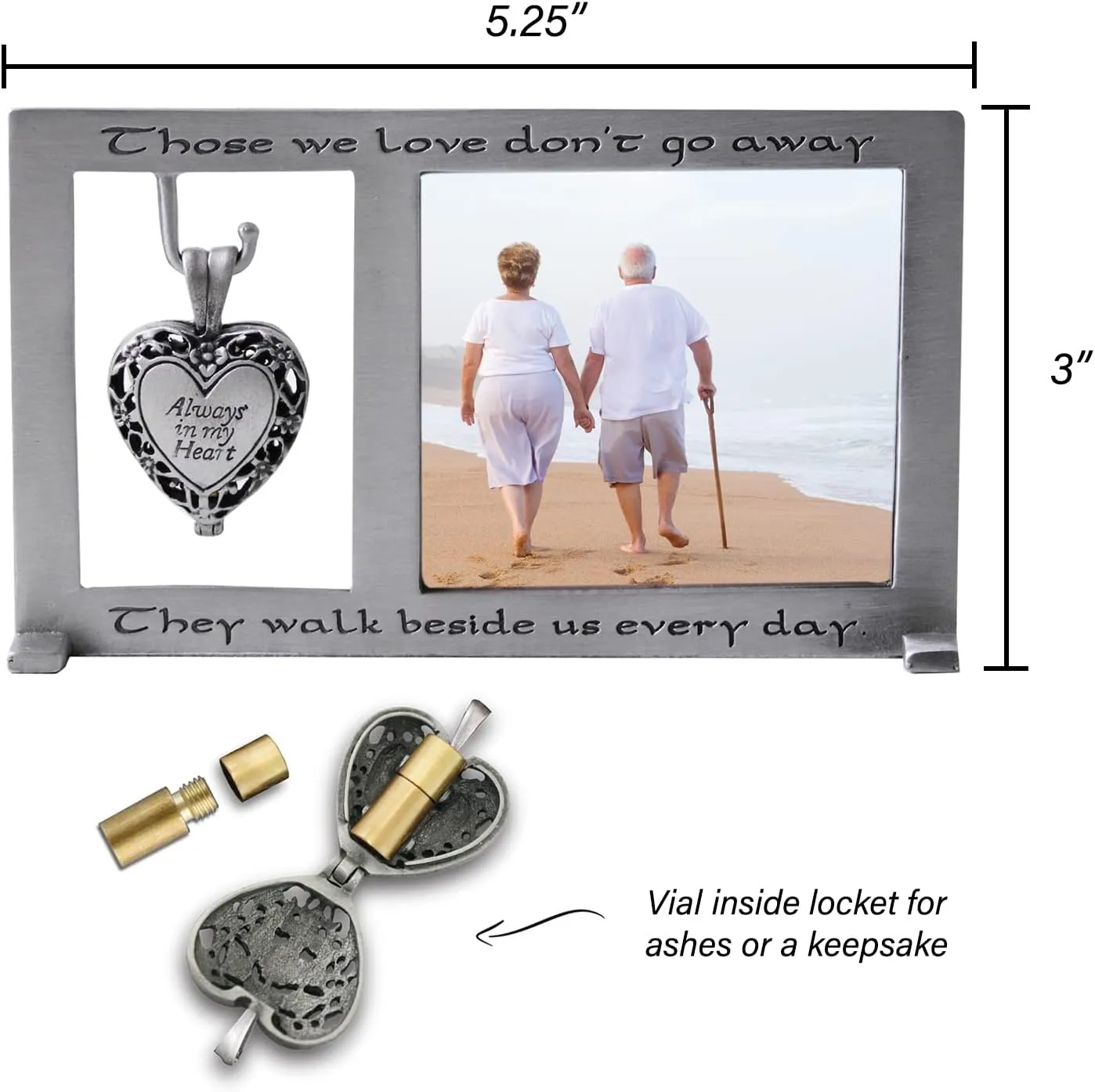Those We Love Memorial Photo Frame with Vial for Ashes or a Keepsake, Funeral or Sympathy Gift for Loss of Loved One, For 2.5-inch by 2.25-inch photo, by Abbey & CA Gift