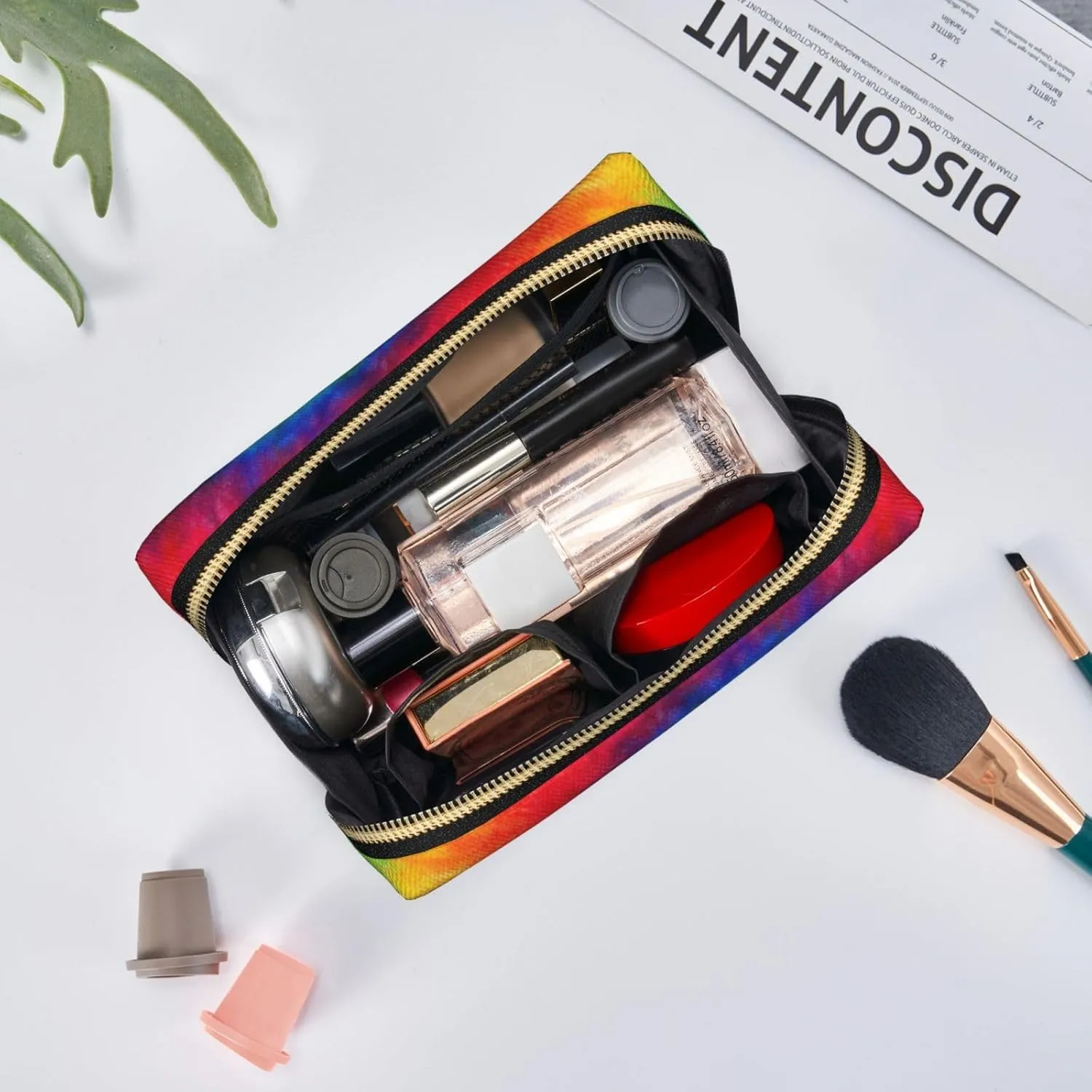 Tie Dye Hippies Toiletry Pouch, Travel-Friendly Makeup Organizer For Makeup Brushes, Lipsticks