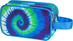 Tie Dye Toiletry Bag for Girls, Travel Toiletry Bag for Teen Girls Cosmetic Bag Makeup Bag Waterproof Hanging Wash Bag Toiletries, Blue