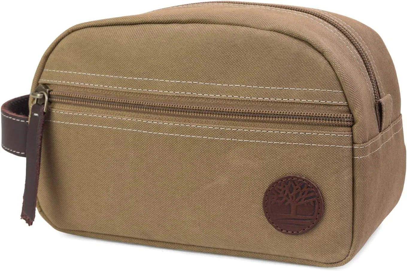 Timberland Men's Toiletry Bag Canvas Travel Kit Organizer, Khaki, One Size