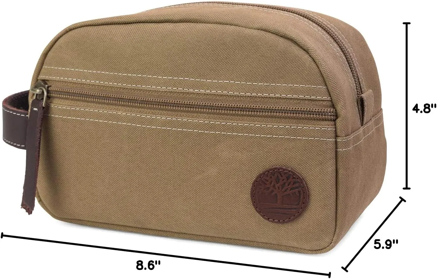 Timberland Men's Toiletry Bag Canvas Travel Kit Organizer, Khaki, One Size