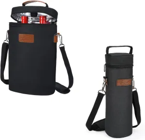 Tirrinia 2 Bottle Wine Gift Tote Carrie and Single Bottle Wine Tote Bag