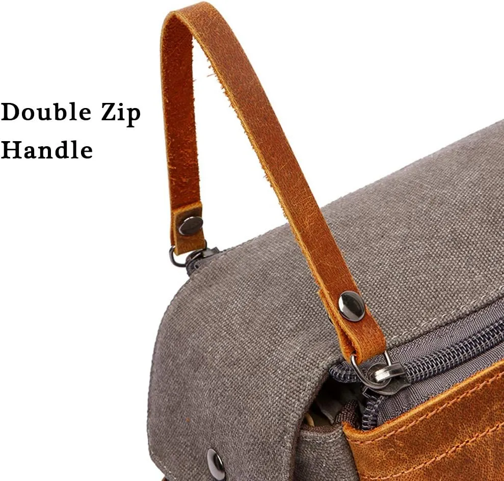 Toiletry Bag For Men And Women Personalized Shaving Kit Bag Crazy Horse Leather Dopp Kit For Men Travel Shaving Bag Mens Toiletry Bag Canvas Dopp Kit For Travel (Khaki)