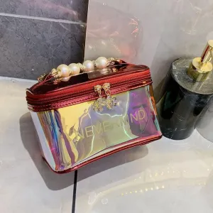 Toiletry Bag for Women Men, Waterproof Makeup Cosmetic Bag Travel Organizer Travel Bag Large Capacity Tote Bag Handbag (Red)