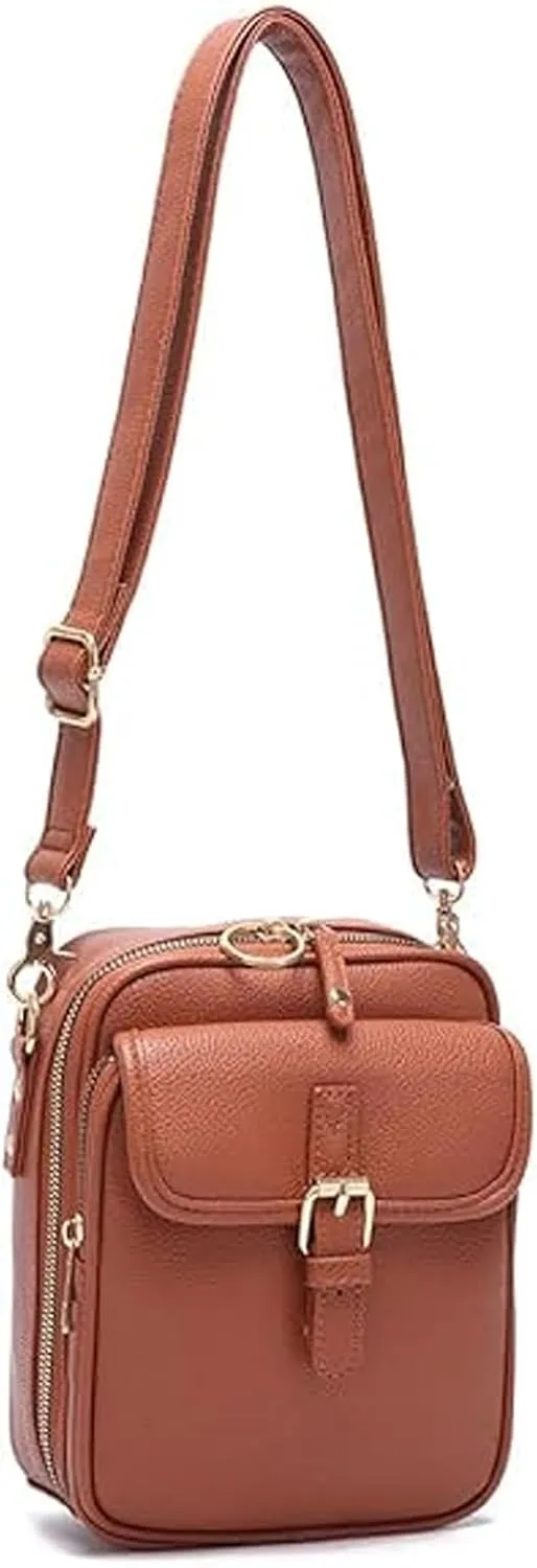 Tojoyride Crossbody Bag, Urvashi Crossbody Bag, Theft Leather Mini Messenger Bag with Card Slots