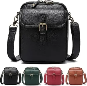 Tojoyride Crossbody Leather Bag,Urvashi Crossbody Bag,Vintage Anti Theft Purse with 10 Card Slot Design&Lockable Zipper