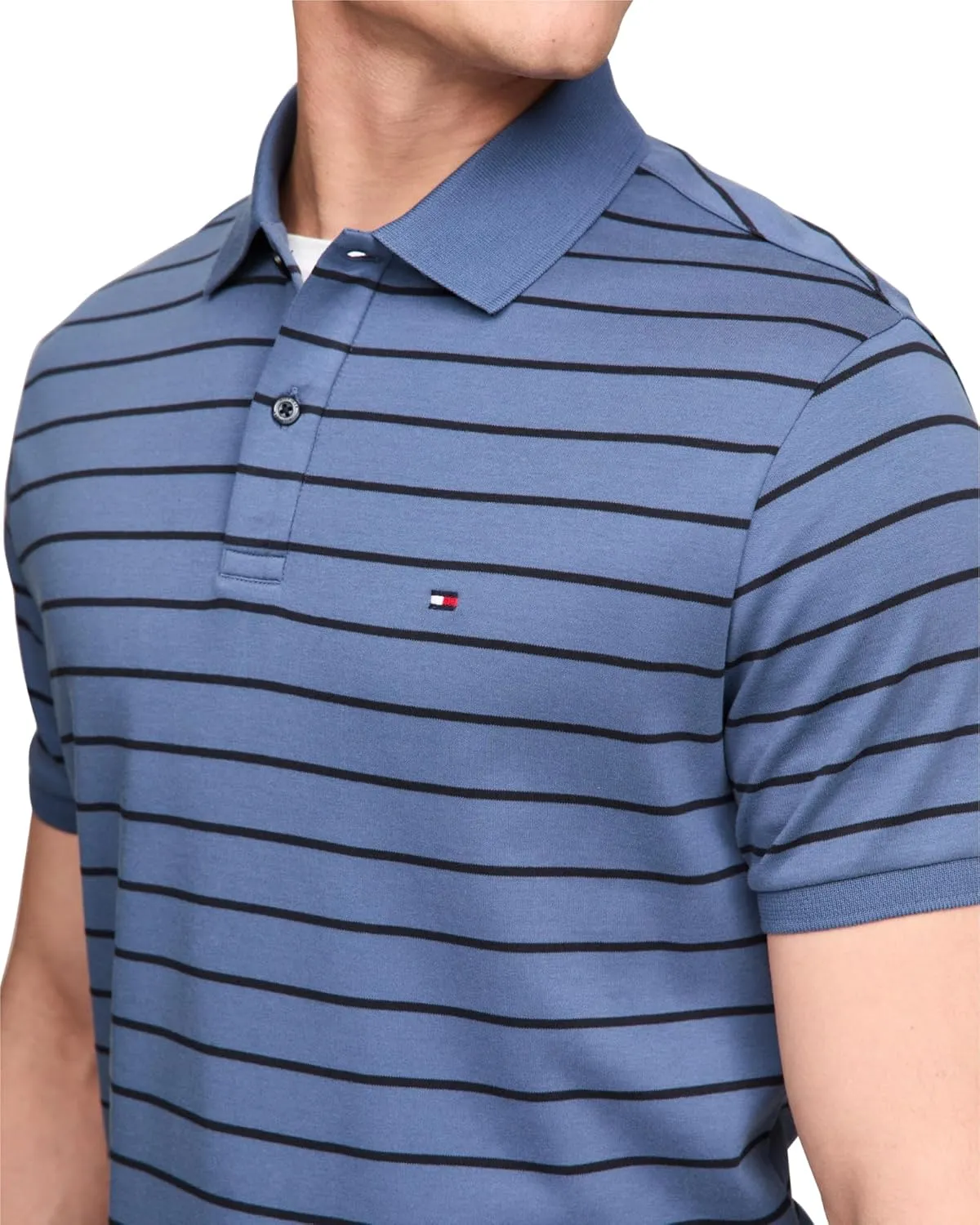 Tommy Hilfiger Men's Short Sleeve Casual Polo Shirts in Regular Fit with Liquid Cotton