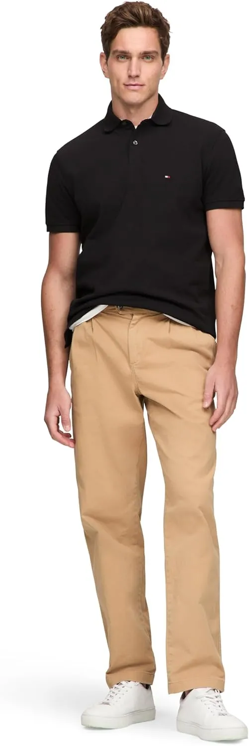 Tommy Hilfiger Men's Short Sleeve Polo Shirts in Classic Fit with Stretch and Organic Pique Cotton