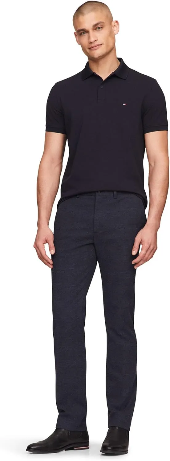 Tommy Hilfiger Men's Short Sleeve Polo Shirts in Classic Fit with Stretch and Organic Pique Cotton