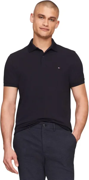 Tommy Hilfiger Men's Short Sleeve Polo Shirts in Classic Fit with Stretch and Organic Pique Cotton