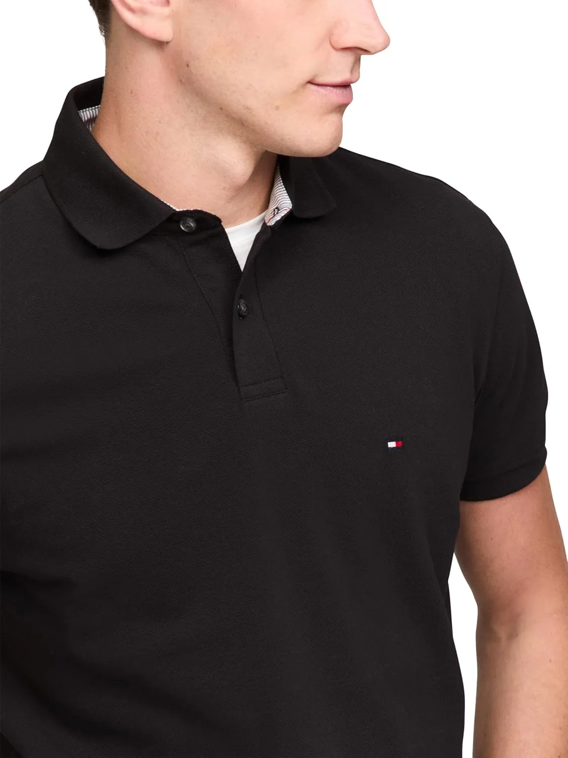 Tommy Hilfiger Men's Short Sleeve Polo Shirts in Classic Fit with Stretch and Organic Pique Cotton