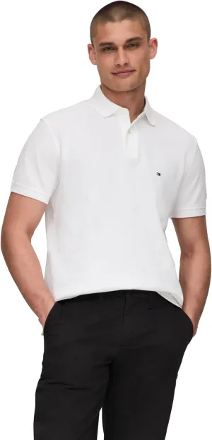 Tommy Hilfiger Men's Short Sleeve Polo Shirts in Classic Fit with Stretch and Organic Pique Cotton