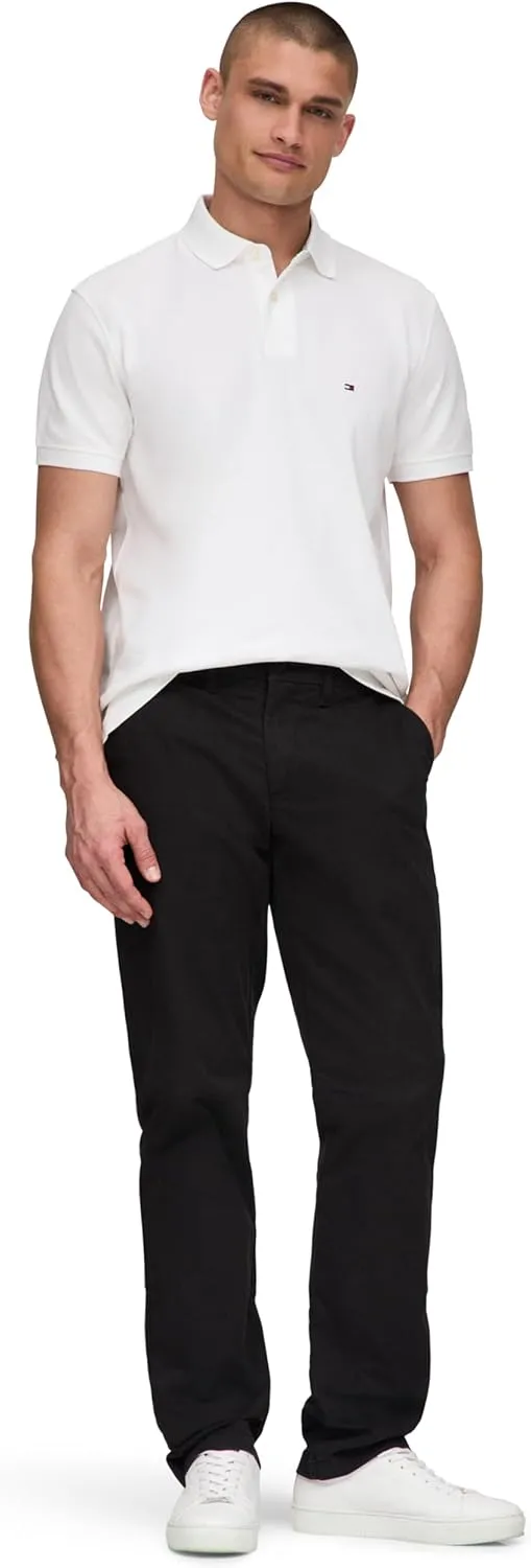 Tommy Hilfiger Men's Short Sleeve Polo Shirts in Classic Fit with Stretch and Organic Pique Cotton
