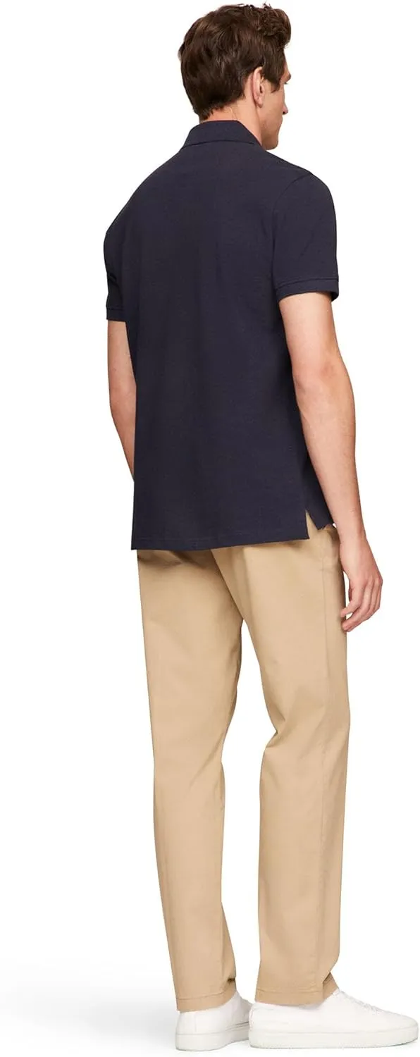 Tommy Hilfiger Men's Short Sleeve Polo Shirts in Classic Fit with Stretch and Organic Pique Cotton