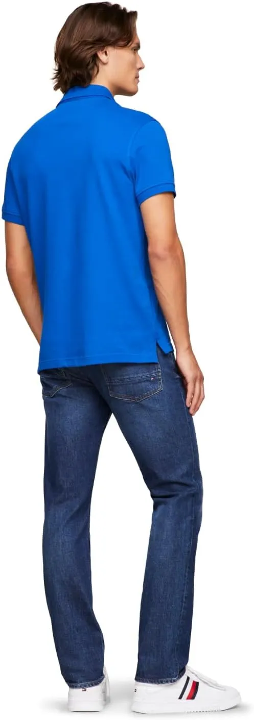 Tommy Hilfiger Men's Short Sleeve Polo Shirts in Slim Fit with Stretch and Organic Pique Cotton