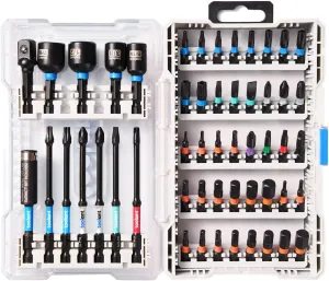 toolant Impact Driver Bit Set,52-Piece S2 Steel Screwdriver Bit Set,Hex,Torx,Phillips,Slotted,Square Bits and Nut Driver with Case